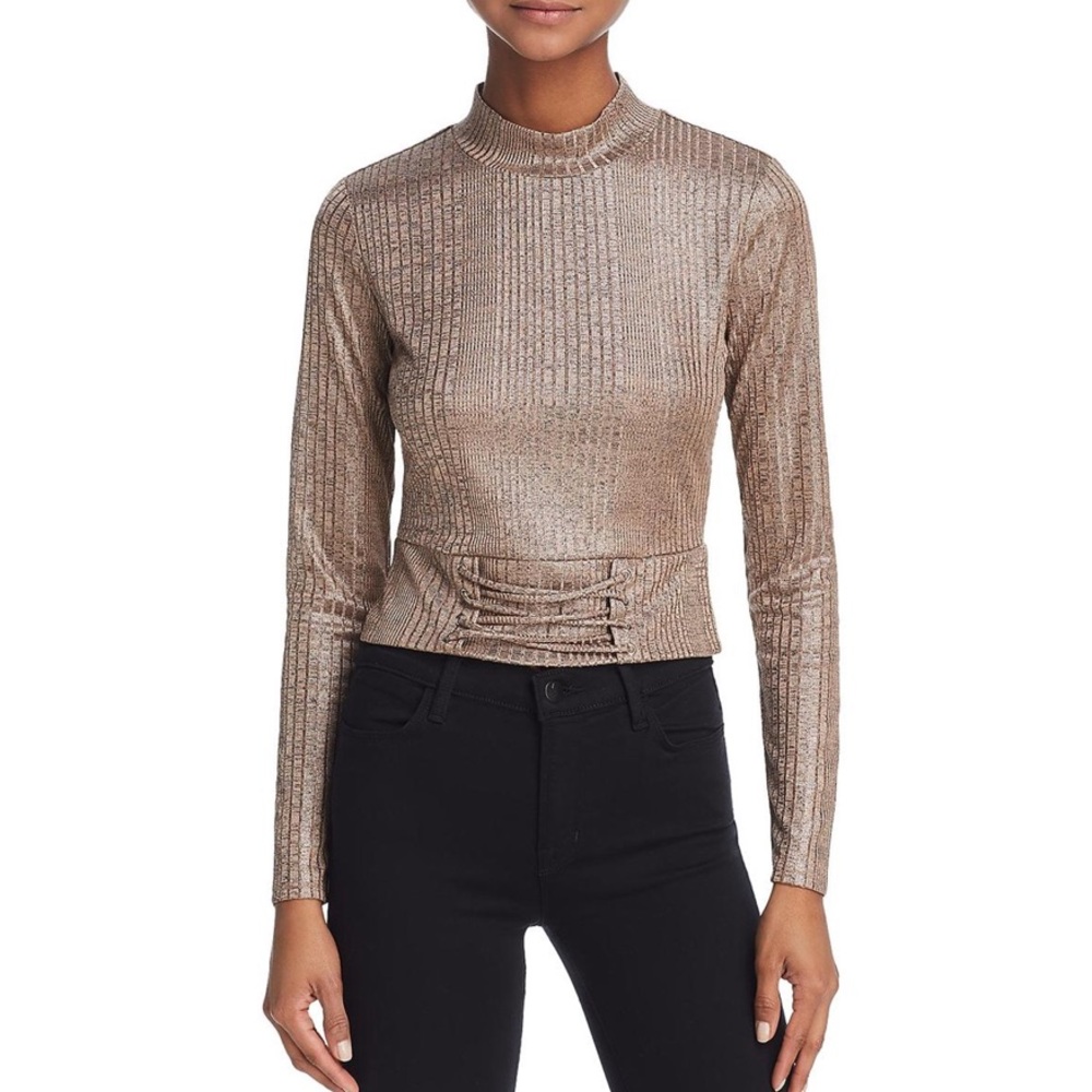 Guess Gold Metallic Crop Top